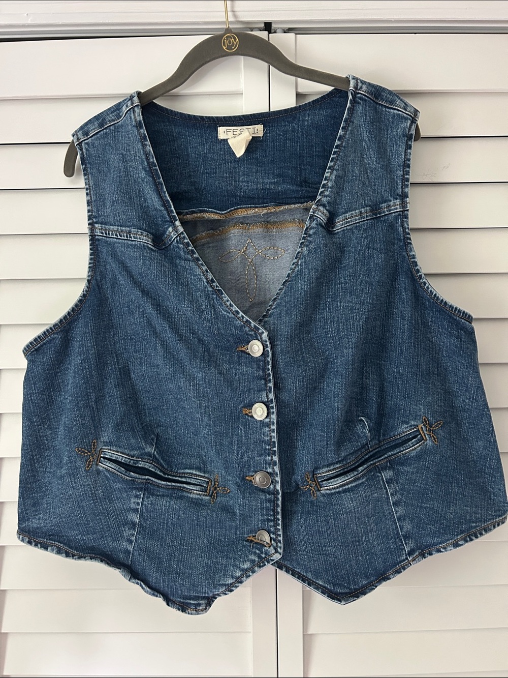 Festi Denim Vest - Classic Button Front